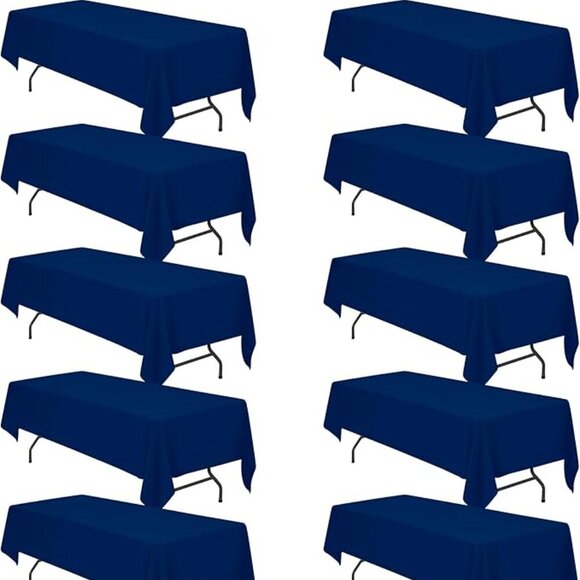 Navy Rectangular Tablecloths 60x126in, fits 6ft or 8ft tables. - Picture 1 of 2